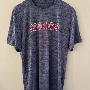 Jordan Oklahoma Sooners Football Team Issue On-Field Velocity T-Shirt Mens L NEW